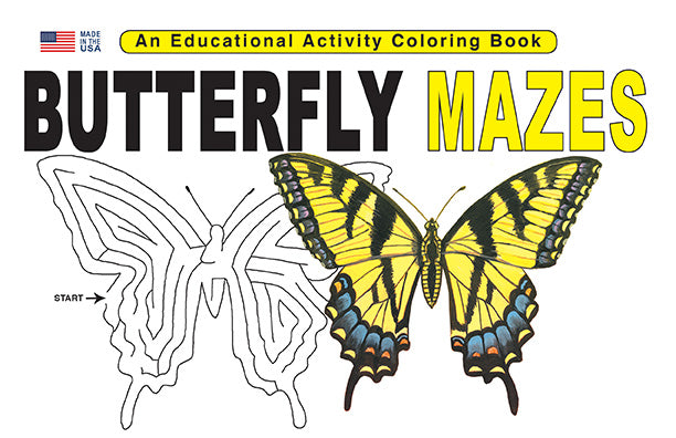 BUTTERFLY MAZES 8.5 X 11: Digital Download of An Educational Activity Coloring Book