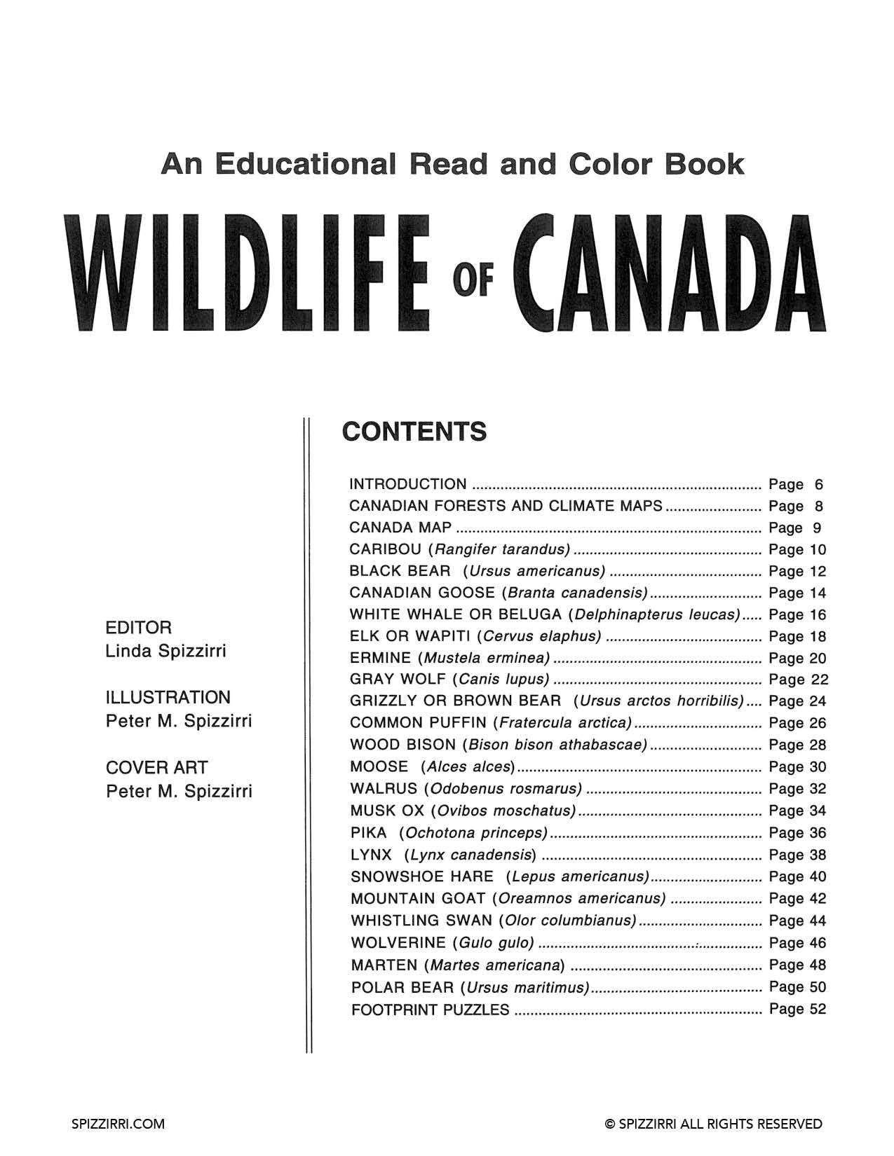 Wildlife of Canada: DIGITAL Educational Coloring Book