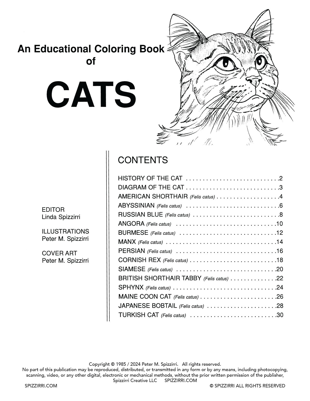 CATS: Digital Download of Educational Coloring Book