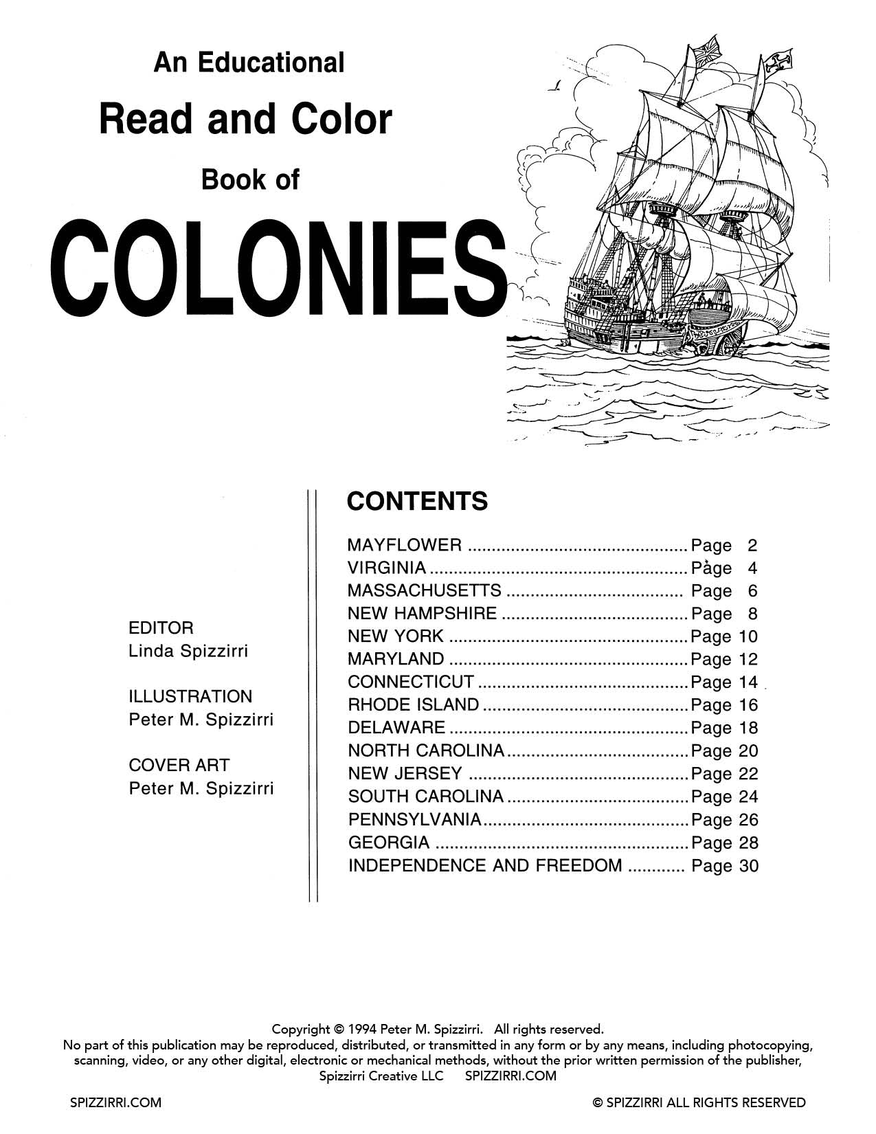 COLONIES: Digital Download of An Educational Coloring Book