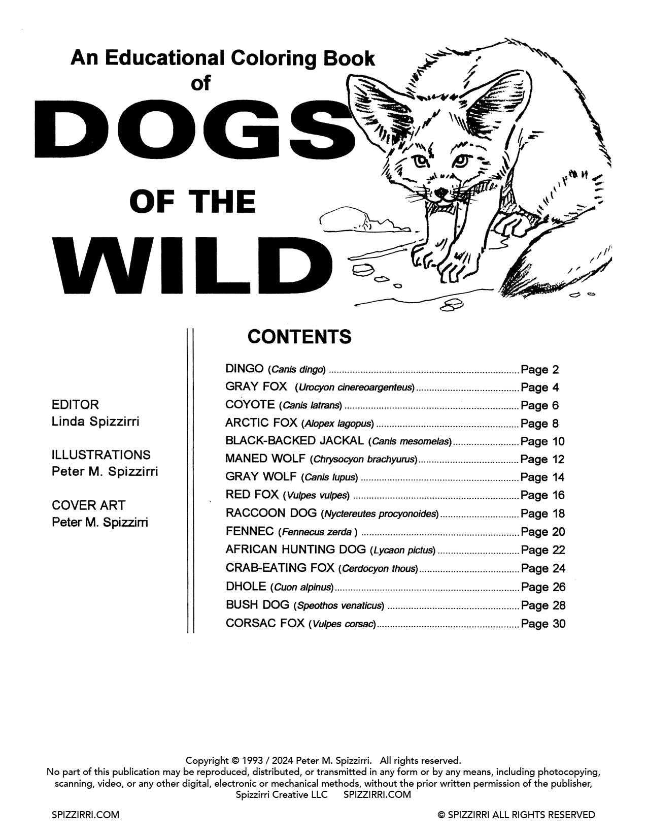 DOG OF THE WILD: Digital Download of An Educational Coloring Book