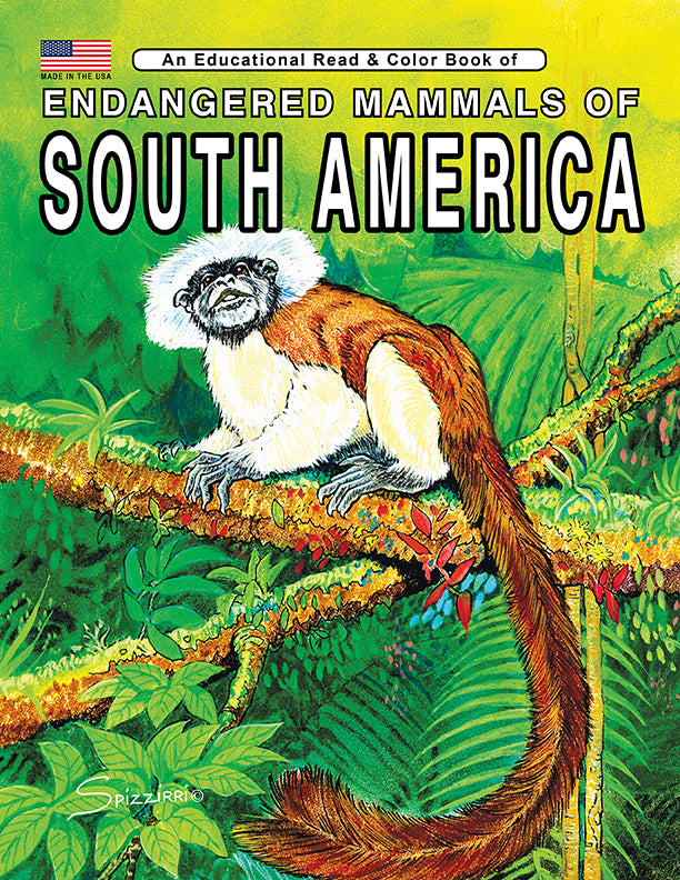 ENDANGERED MAMMALS OF SOUTH AMERICA: Digital Download of An Educational Coloring Book