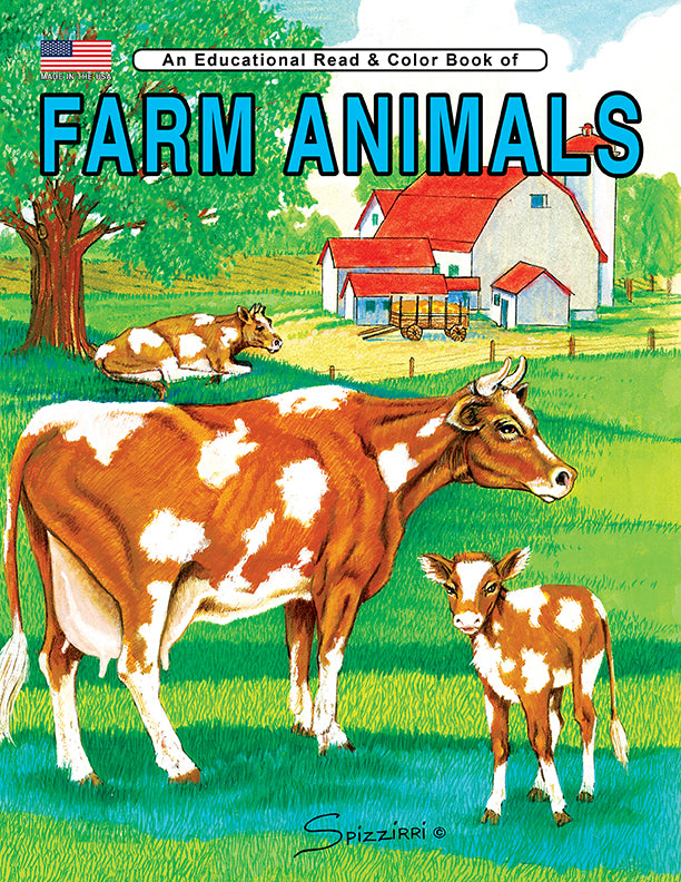 FARM ANIMALS: Digital Download of An Educational Coloring Book