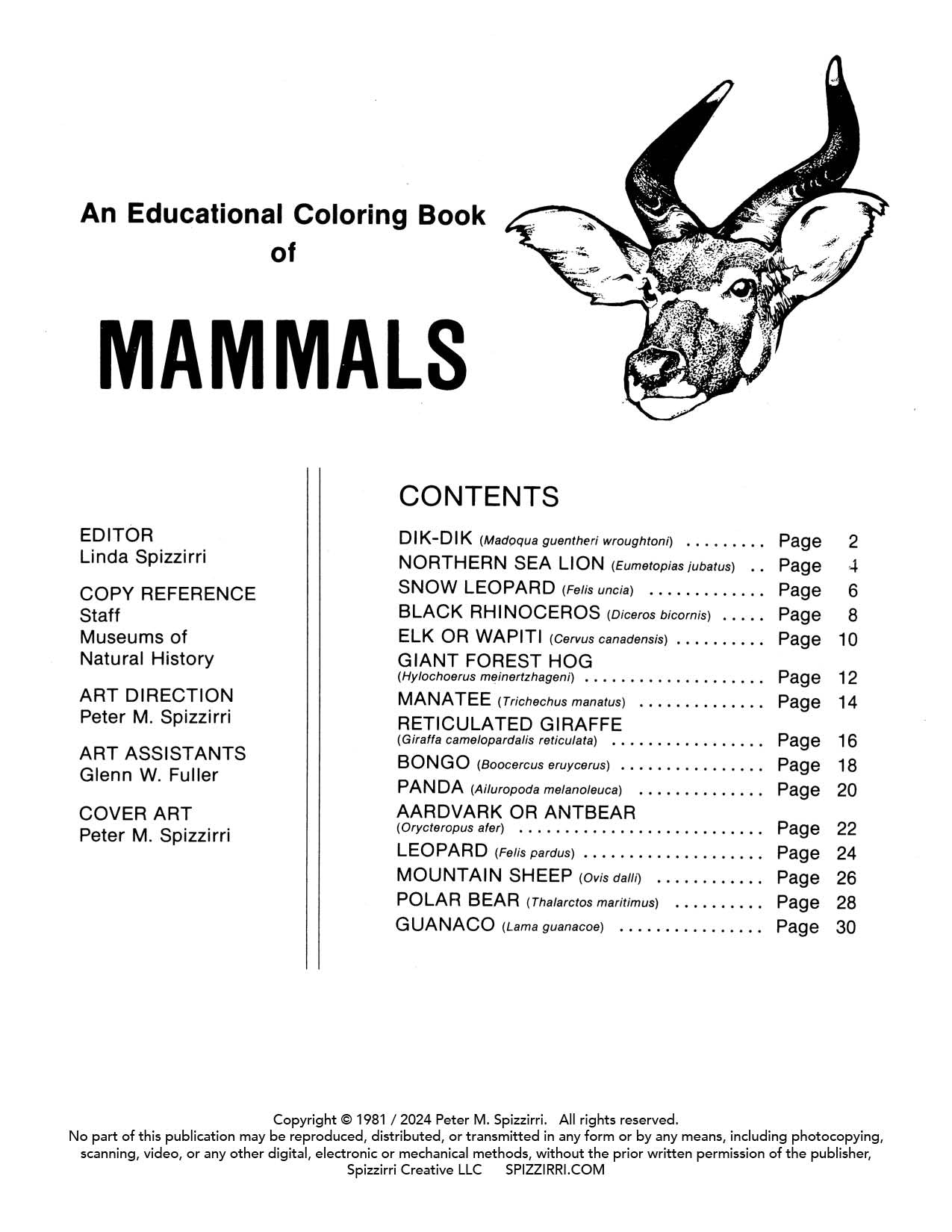 Mammals: DIGITAL Educational Coloring Book