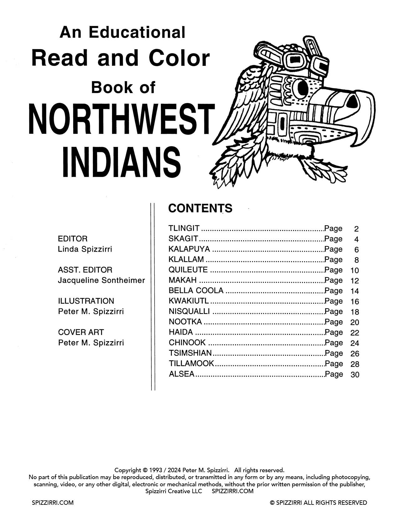 Northwest Indians: DIGITAL Educational Coloring Book