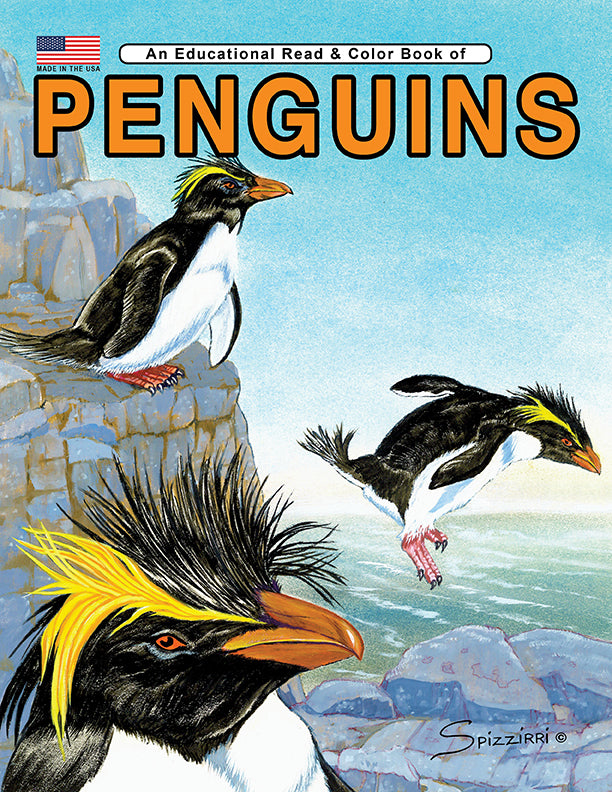 PENGUINS: Digital Download of Educational Coloring Book