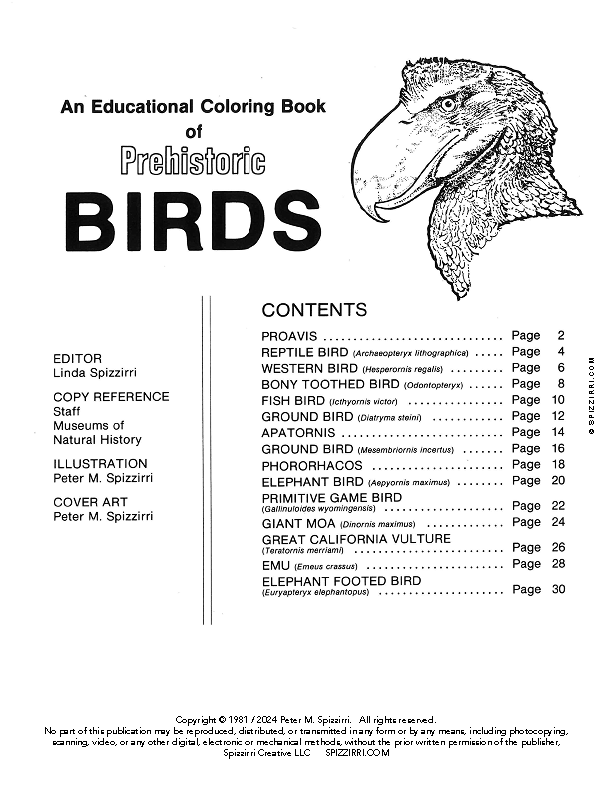 Prehistoric Birds: DIGITAL Educational Coloring Book