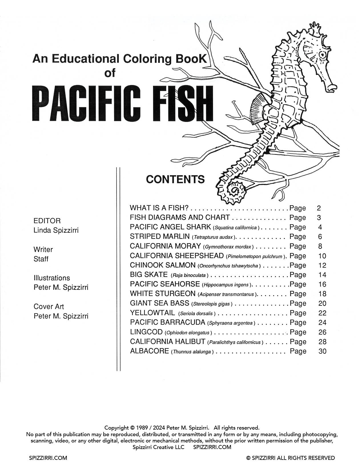 Pacific Fish: DIGITAL Educational Coloring Book