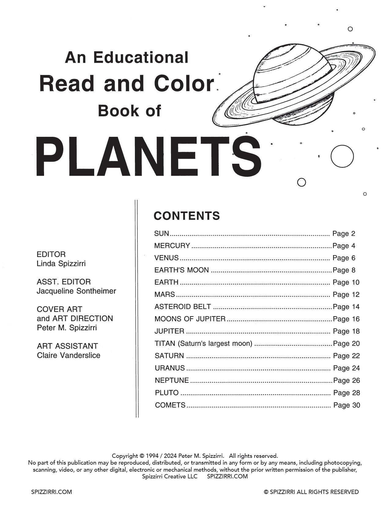 Planets: DIGITAL Educational Coloring Book