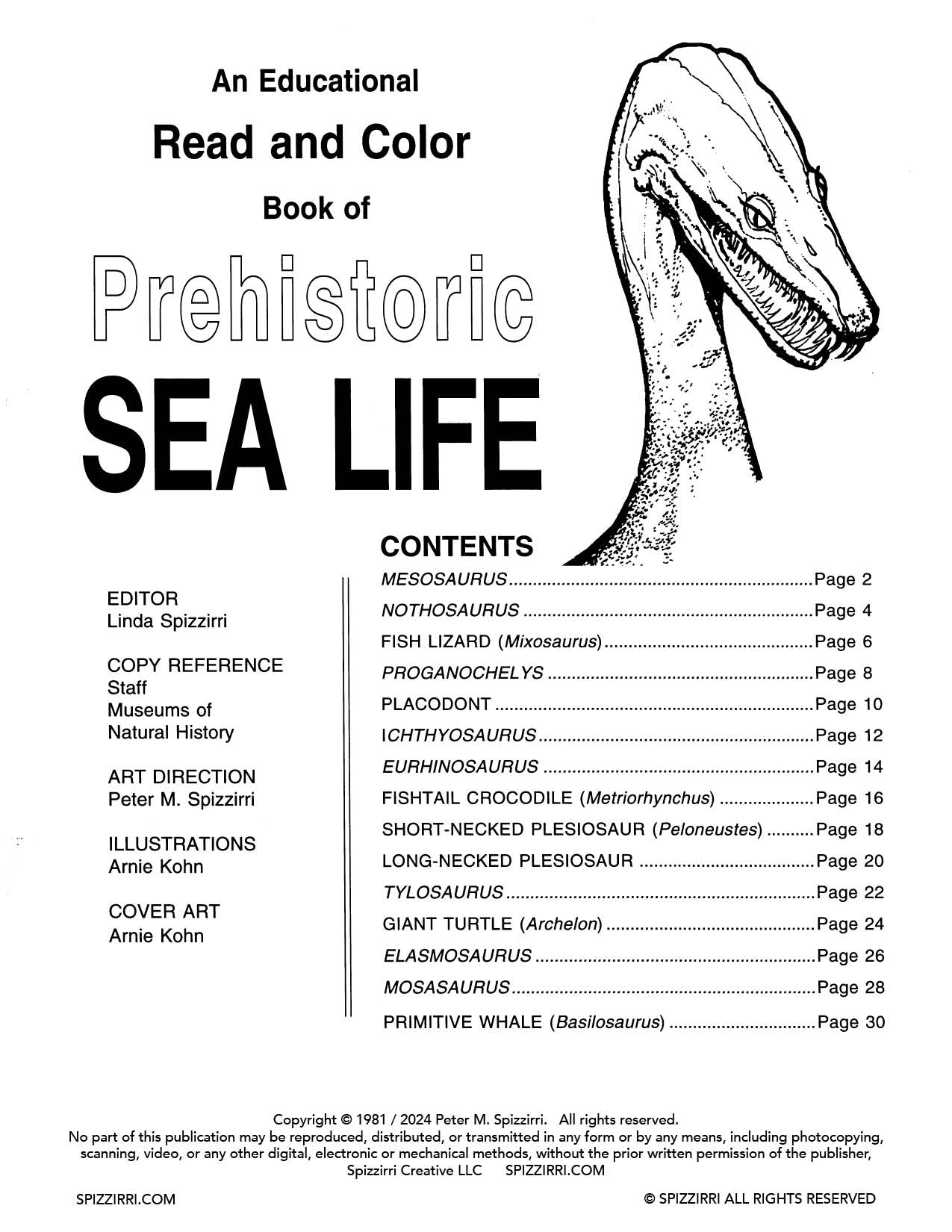 Prehistoric Sea Life: DIGITAL Educational Coloring Book