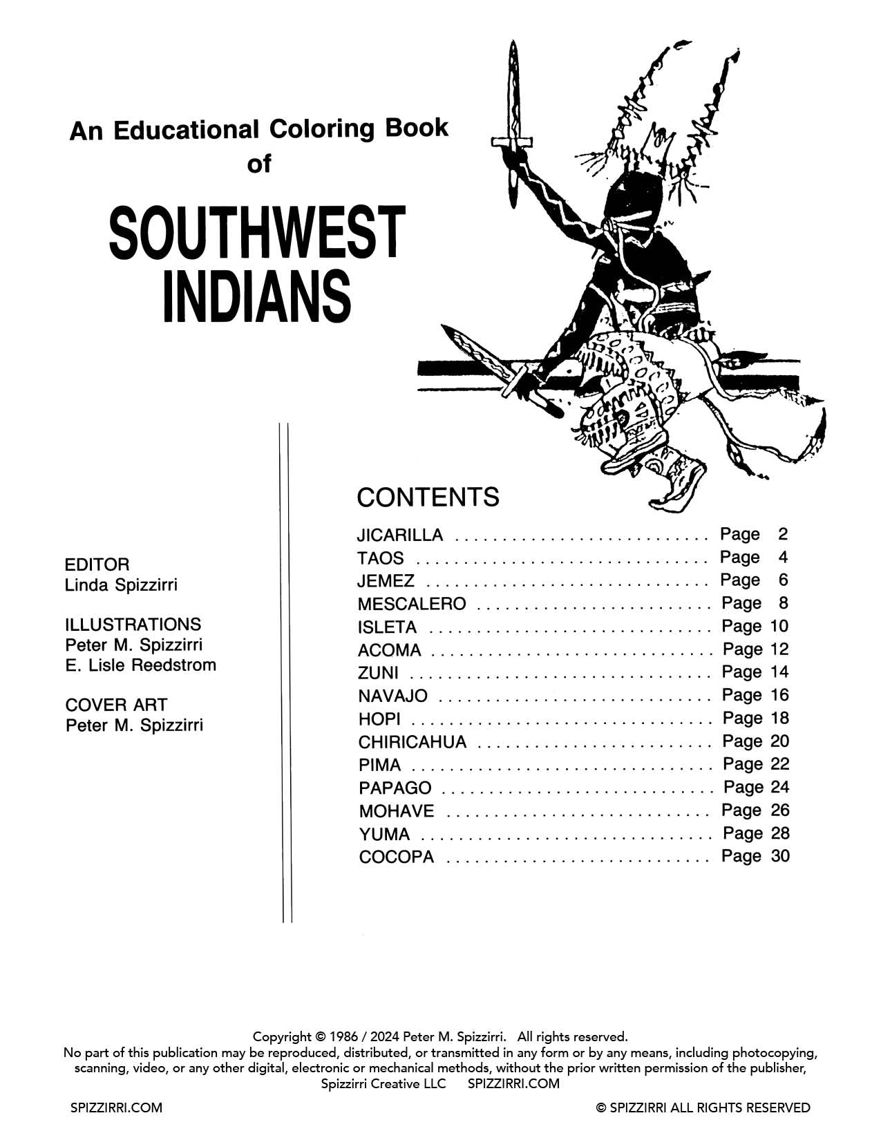 Southwest Indians: DIGITAL Educational Coloring Book