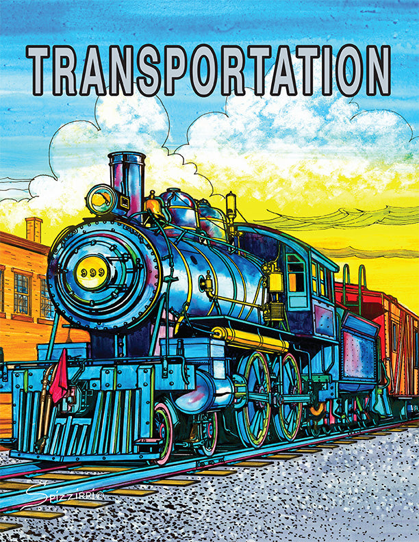 TRANSPORTATION: Digital Download of An Educational Coloring Book
