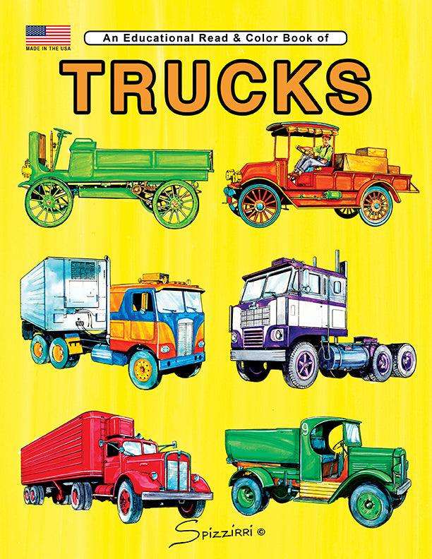 TRUCKS: Digital Download of An Educational Coloring Book