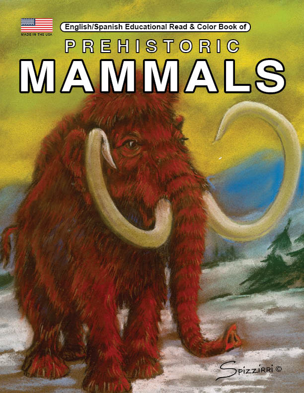 PREHISTORIC MAMMALS ENGLISH/SPANISH: Digital Download of An Educational Coloring Book