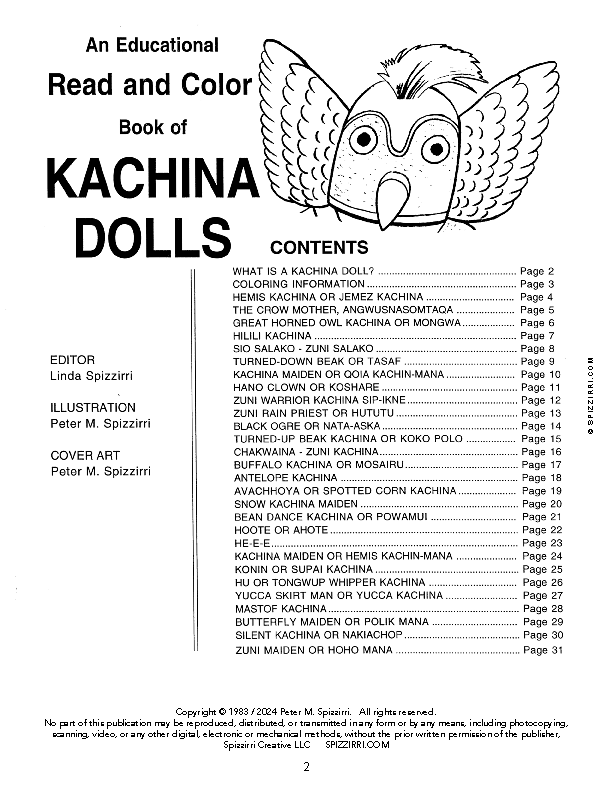 KACHINA: Digital Download of Educational Coloring Book