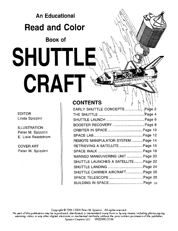 Shuttle Craft: DIGITAL Educational Coloring Book
