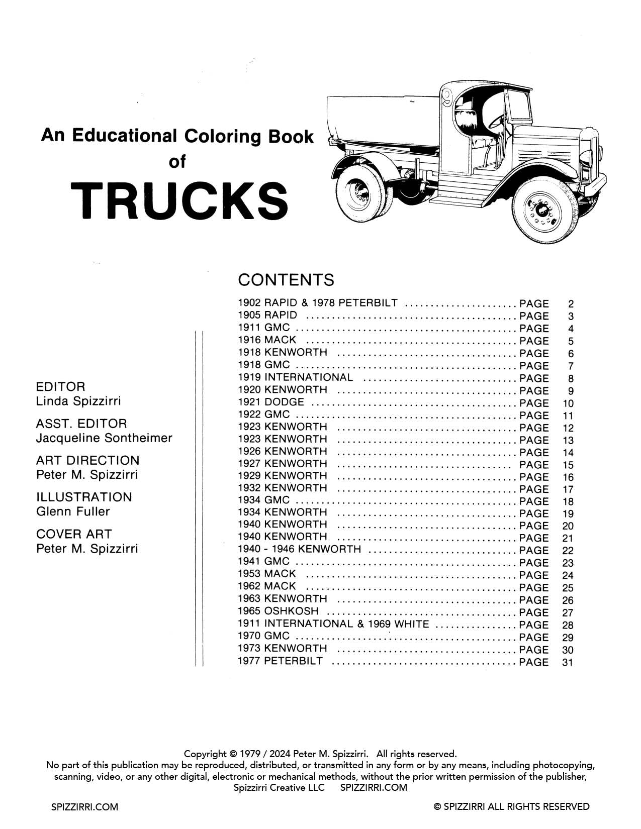 TRUCKS: Digital Download of An Educational Coloring Book