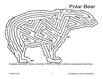 ZOO MAZES 8.5 X 11: Digital Download of An Educational Activity Coloring Book