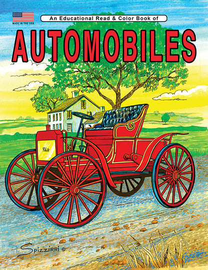 AUTOMOBILES: Digital Download of An Educational Coloring Book