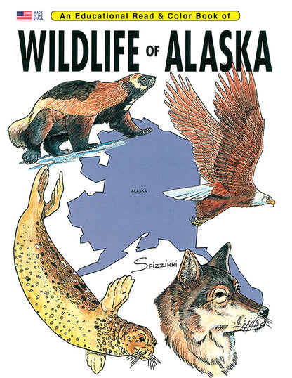 WILDLIFE OF ALASKA: Digital Download of An Educational Coloring Book