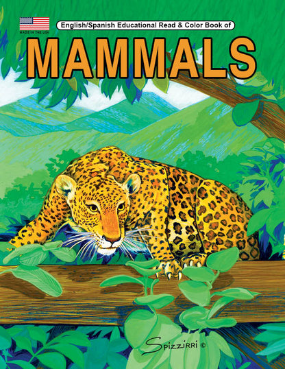 MAMMALS English/Spanish: Digital Download of An Educational Coloring Book