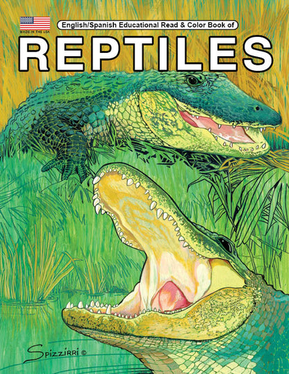 REPTILES ENGLISH/SPANISH: Digital Download of An Educational Coloring Book