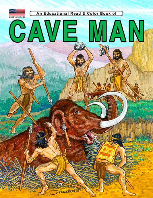 CAVE MAN: Digital Download of An Educational Coloring Book