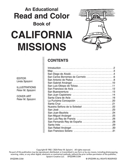 CALIFORNIA MISSIONS: Digital Download of Educational Coloring Book