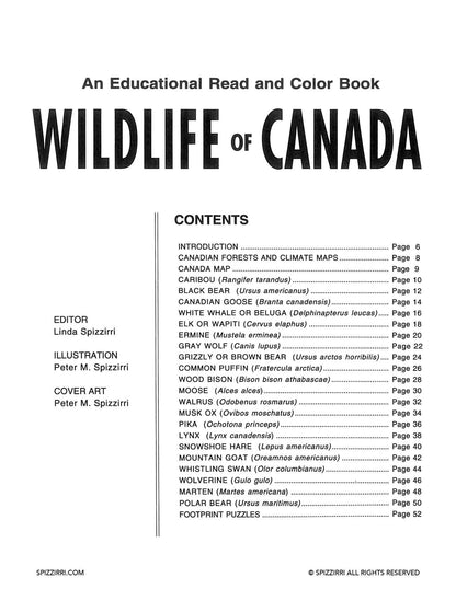 WILDLIFE OF CANADA: Digital Download of An Educational Coloring Book