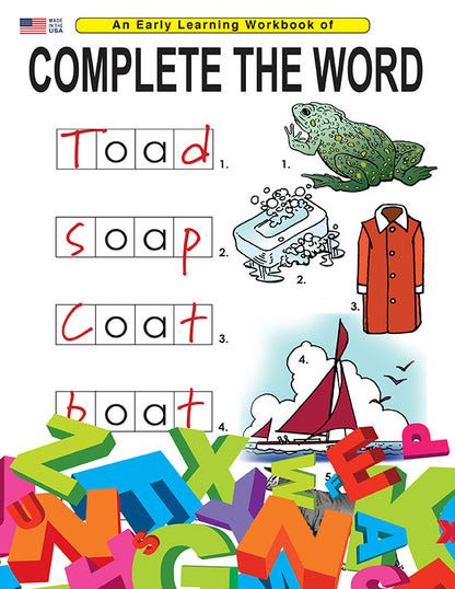 COMPLETE THE WORDS: Digital Download of An Early Learning Workbook