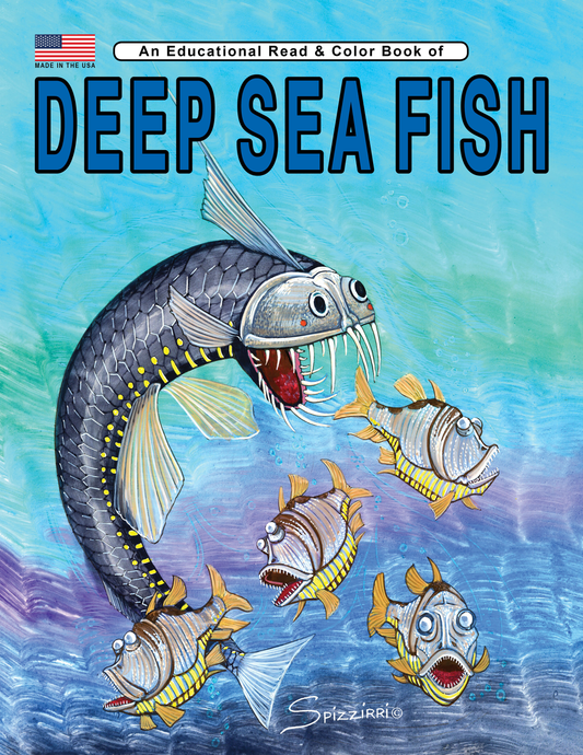 DEEP SEA FISH: Digital Download of An Educational Coloring Book