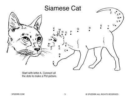 ALPHABET DOT TO DOT PETS 8.5 X 11: Digital Download of An Educational Activity Coloring Book