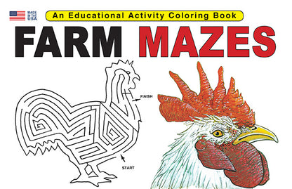 FARM MAZES 8.5 X 11: Digital Download of An Educational Activity Coloring Book