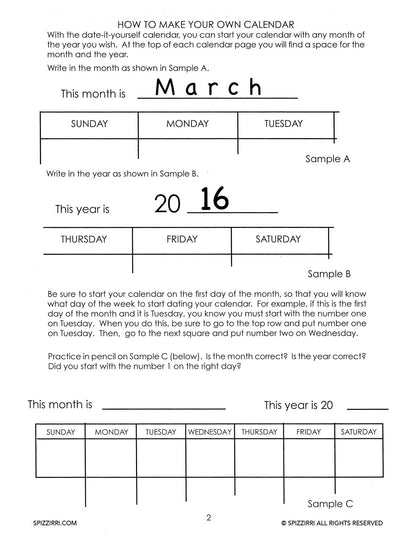 MAKE A CALENDAR: Digital Download of An Early Learning Workbook