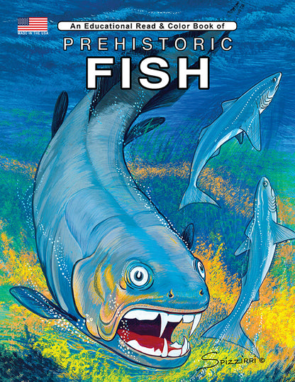 PREHISTORIC FISH: Digital Download of Educational Coloring Book