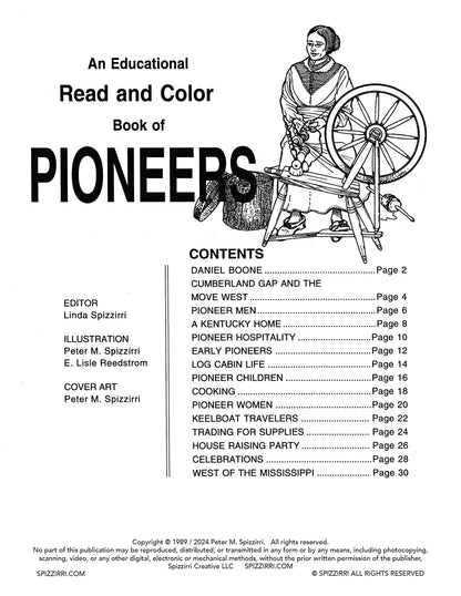 PIONEERS: Digital Download of Educational Coloring Book