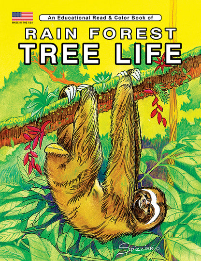RAIN FOREST TREE LIFE: Digital Download of An Educational Coloring Book