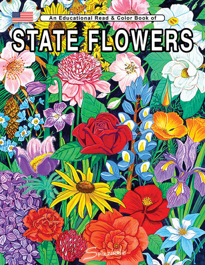 STATE FLOWERS: Digital Download of An Educational Coloring Book