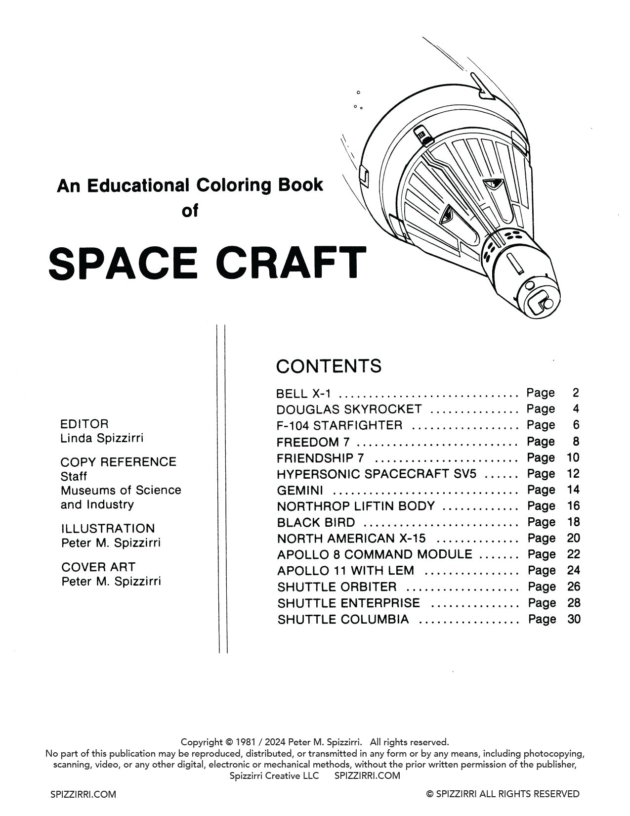 SPACE CRAFT: Digital Download of an Educational Coloring Book