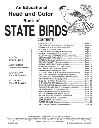 STATE BIRDS: Digital Download of An Educational Coloring Book