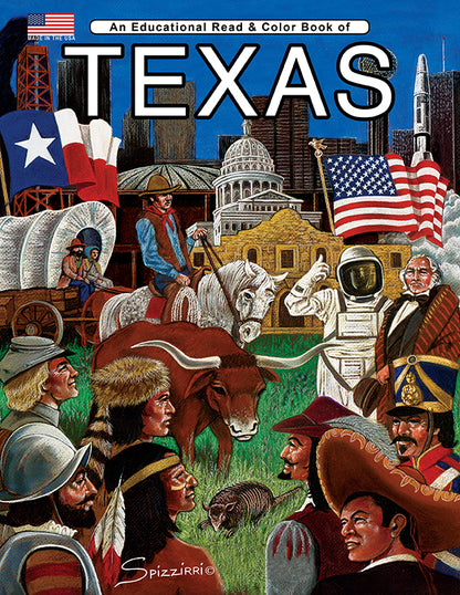 TEXAS: Digital Download of An Educational Coloring Book