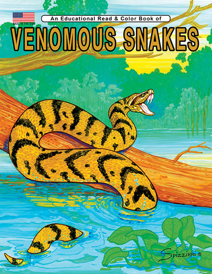 VENOMOUS SNAKE: Digital Download of An Educational Coloring Book