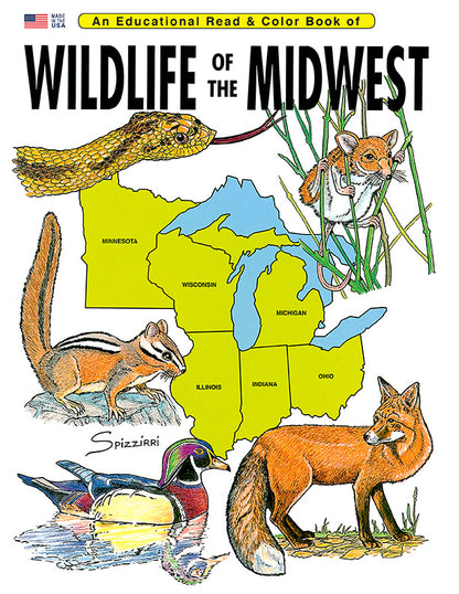 WILDLIFE OF THE MIDWEST: Digital Download of An Educational Coloring Book