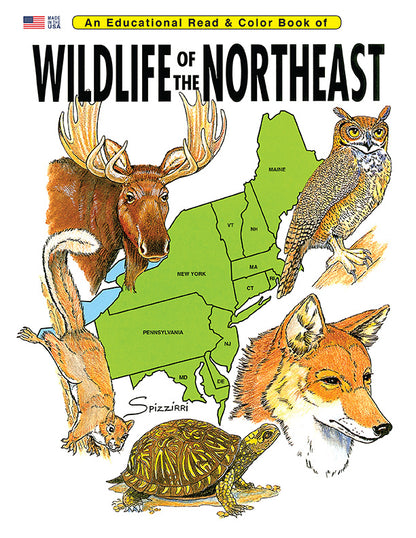 WILDLIFE OF THE NORTHEAST: Digital Download of An Educational Coloring Book