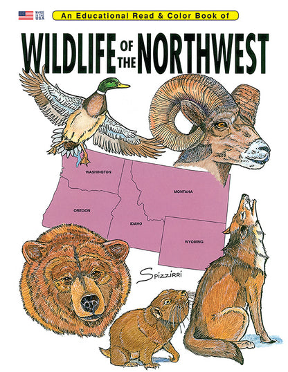 WILDLIFE OF THE NORTHWEST: Digital Download of An Educational Coloring Book