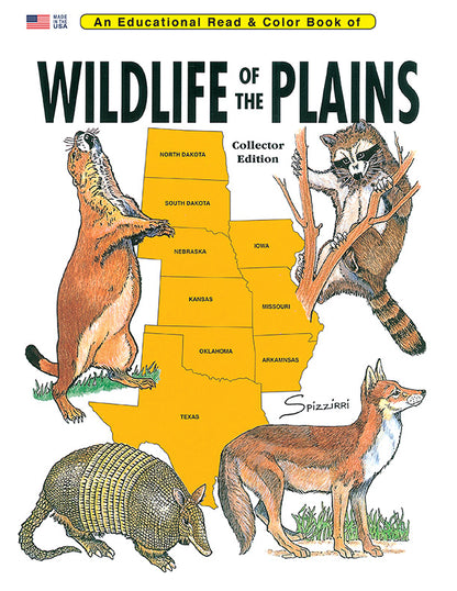 WILDLIFE OF THE PLAINS: Digital Download of An Educational Coloring Book