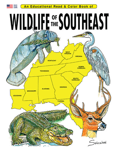 WILDLIFE OF THE SOUTHEAST: Digital Download of An Educational Coloring Book