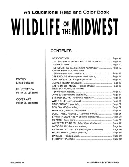 WILDLIFE OF THE MIDWEST: Digital Download of An Educational Coloring Book